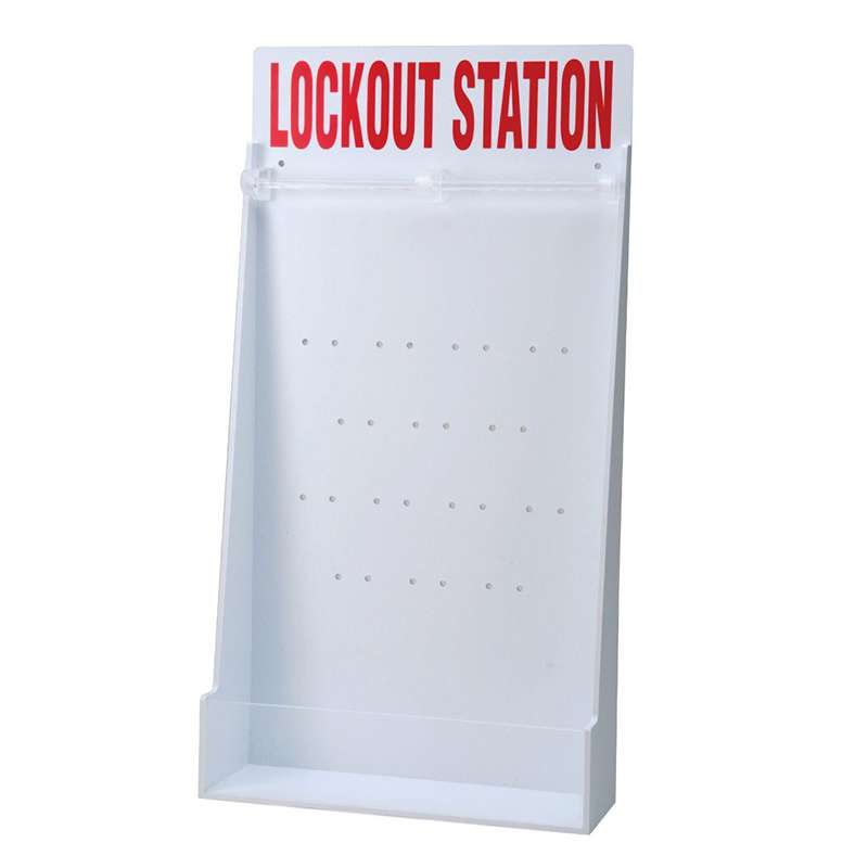 Lockout Station, Small, 18 x 12 x 4 in, Red on White